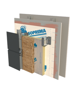 Assemblage Protégé SOPREMA - Mur à isolation extérieure (acier)